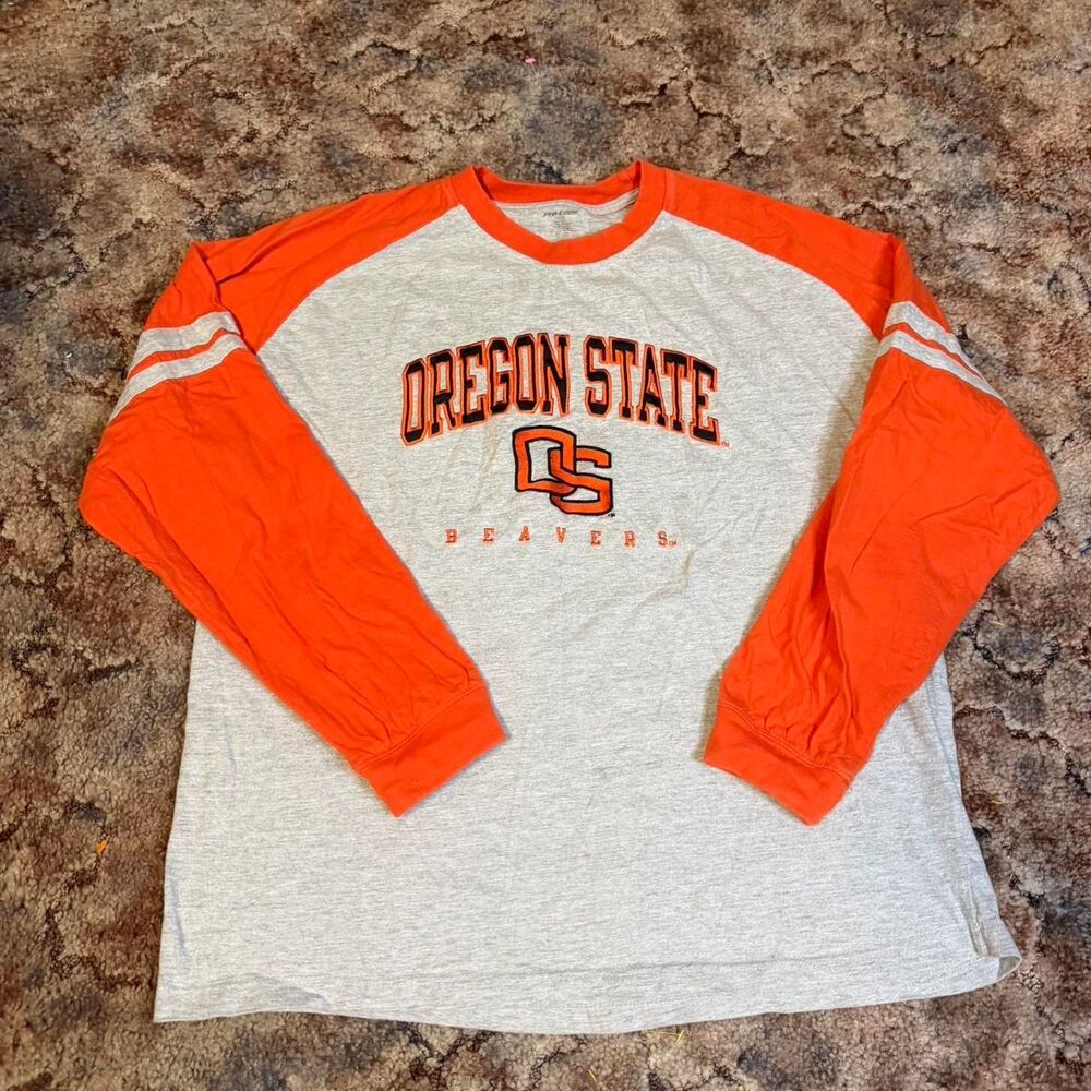 Oregon State Beavers Long sleeve Embroidered Tee College Football Size XL